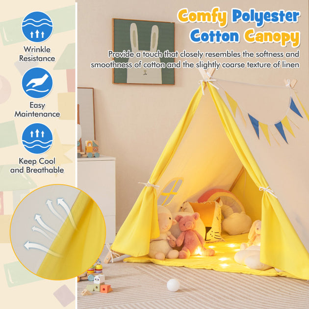 Hivvago Kids Play Tent Yellow 4