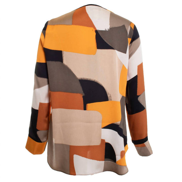 Joseph Ribkoff Abstract Print Blouse Orange US 2 4