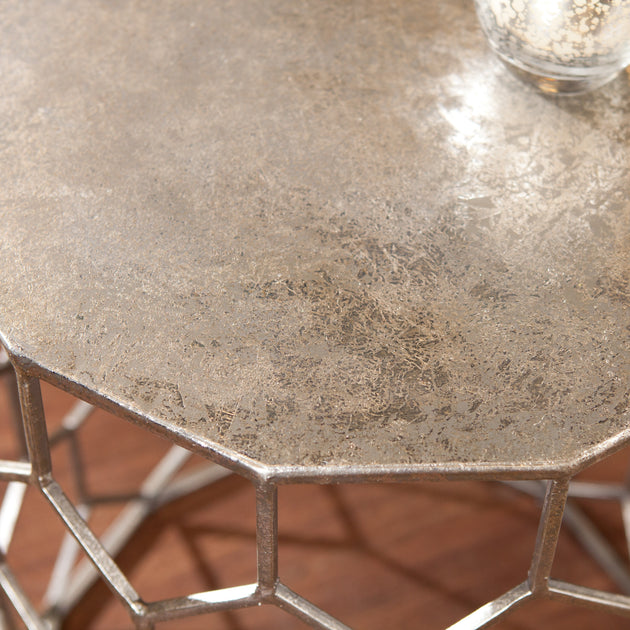 SEI Clarissa Metal Accent Table Silver 4