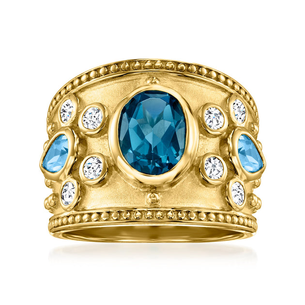 Ross-Simons London Blue, Swiss Blue und Weißer Topaz Ring 2