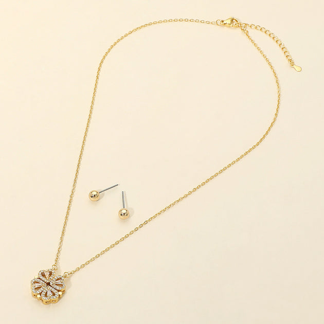 FASHNZFAB Clover Pendant Necklace Silver 5