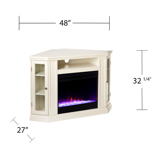 SEI Claremont Convertible Electric Fireplace Ivory 4