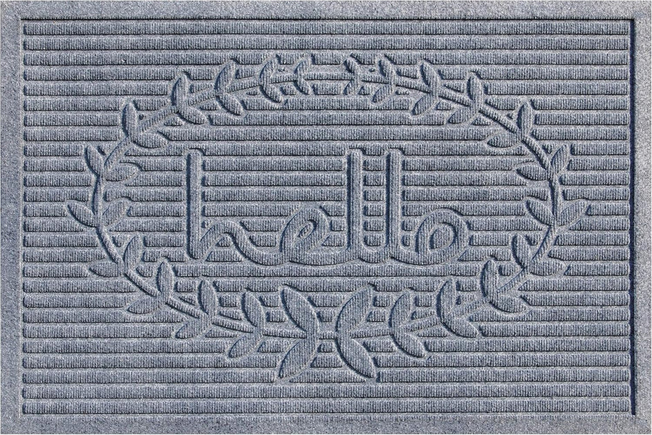Hivvago Hello Außenfußmatte Grau 24x36 4