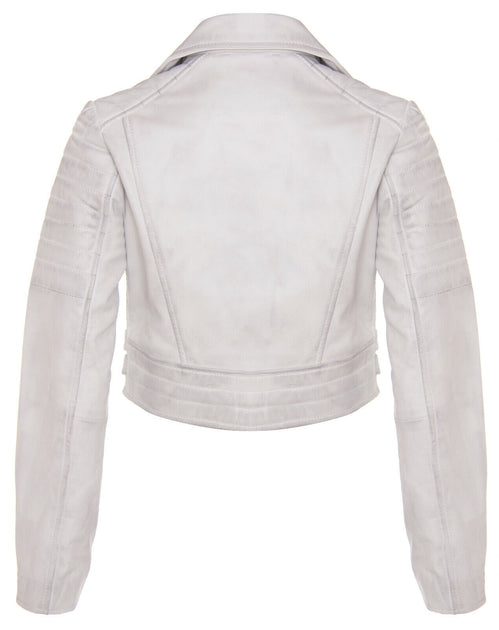 Infinity Womens Cropped Brando Leather Biker Jacket Red XXXLarge 4