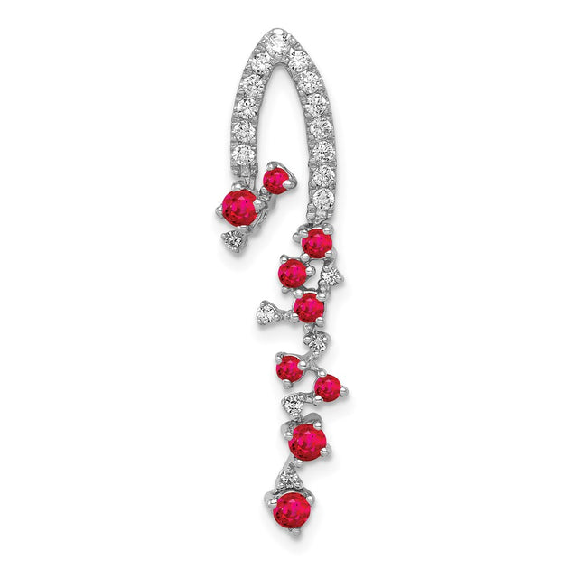 Diamond2Deal Pendant Red White Gold 2