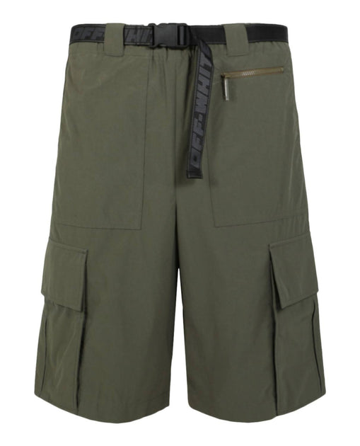 Off-White Men's Industrial Belt Cargo Shorts Green Large 2