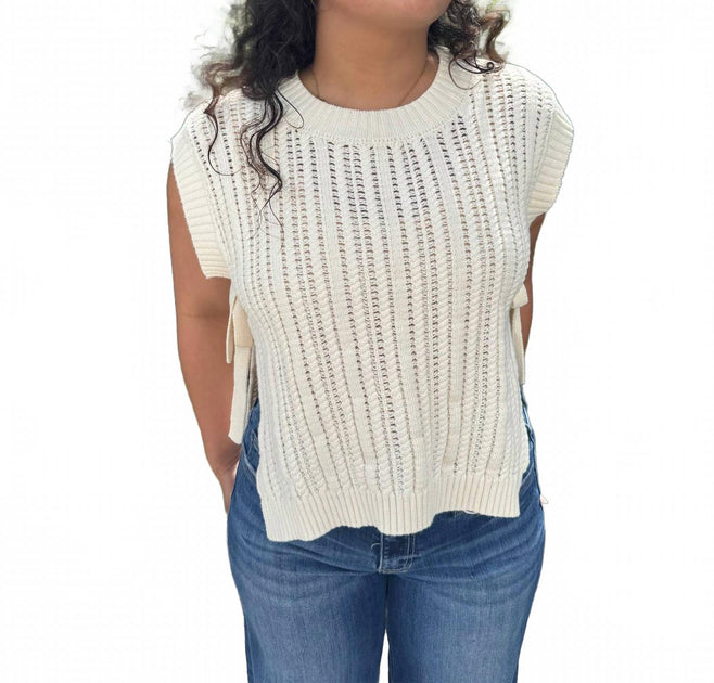 Heyson Cable Knit Sweater Top Beige Large 3