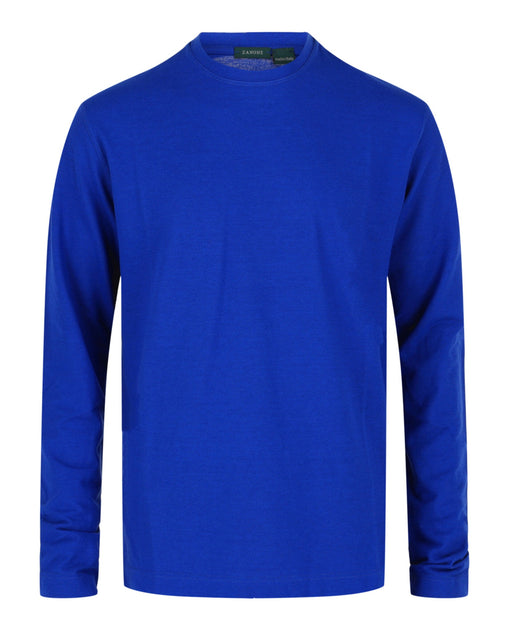 Slowear Zanone Long-Sleeve Crew-Neck T-Shirt Blue EU 44 3