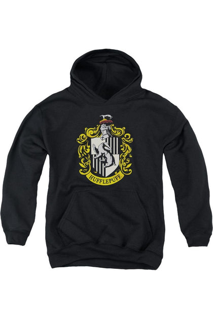Gildan Harry Potter Hufflepuff Crest Youth Hooded Sweatshirt Black Large 2