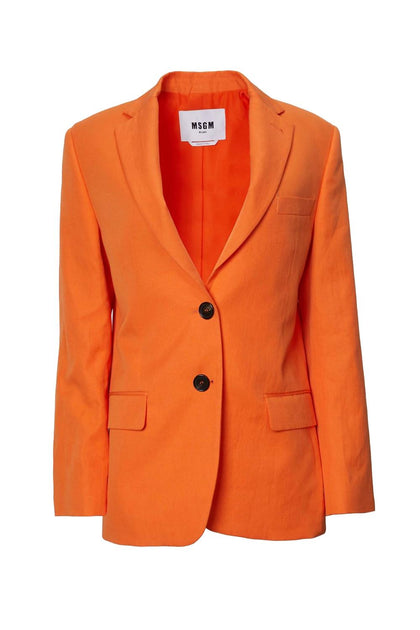 Msgm Single Breasted Jacket Orange EU 36 3