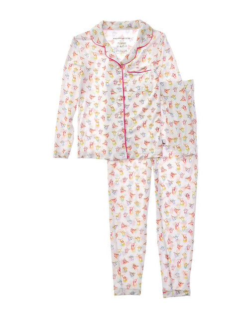 Preppy Goose 2pc Sloth Pajama Set White US 5 2