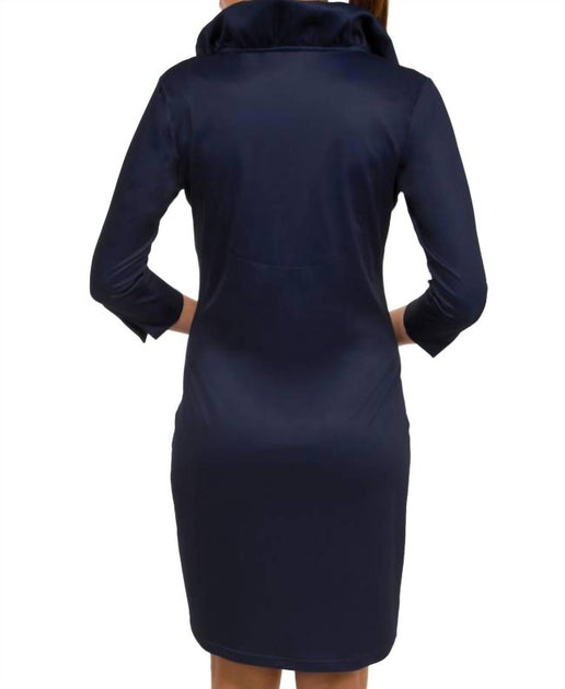 Scott Solid Ruffneck Kleid Blau XL 4
