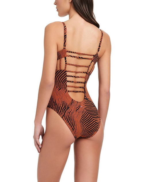 Red Carter High Contrast Cross Side Einteiler Salted Caramel XSmall 3