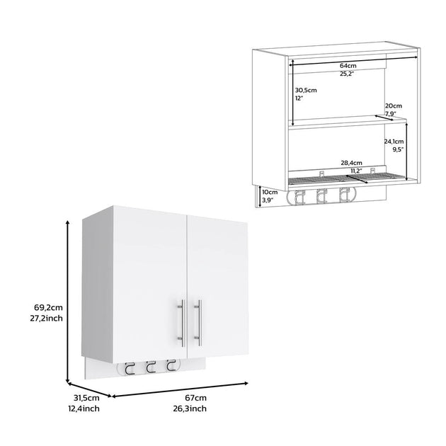 DEPOT E-SHOP Albany Wall Mounted Cabinet White 3