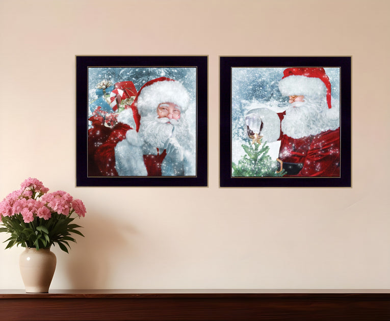 Hivvago Santas Blessings 4 Framed Print Wall Art Black 2