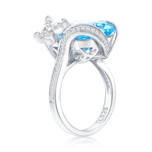 Suzy Levian Gala Firework Butterfly Ring Blue US 8 4