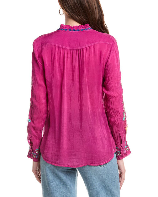 Johnny Was Amyle Shirt Pink Large 3