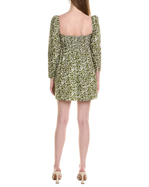 JL LUXE Puff Sleeve Mini Dress Green Large 3