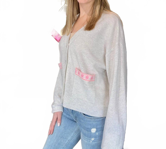 Brodie Geo Cardigan Grey Large 3