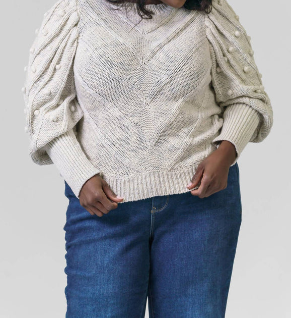 Pull Marie Oliver Bridget - Beige Plus Size 4X 2