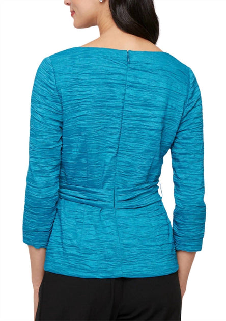 Alex Evenings Textured Top Blue XLarge 3