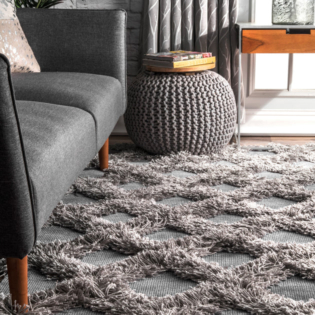 nuLOOM Francene Diamond Trellis Shaggy Area Rug 4