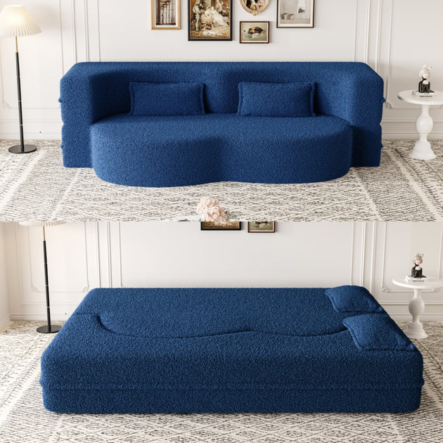 GOODSILO Convertible Floor Sleeper Sofa Bed Beige 3