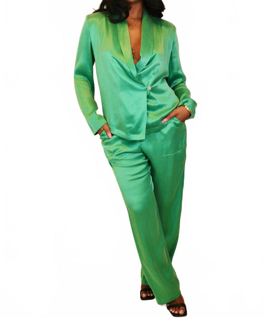 R.G. Kane Linen Blend Trousers Green XSmall 4