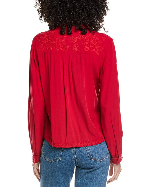 Johnny Was Aquijo Shirt Red Small 3