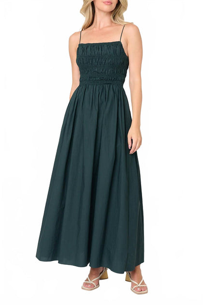 Moon River Midi Dress Green Large 2