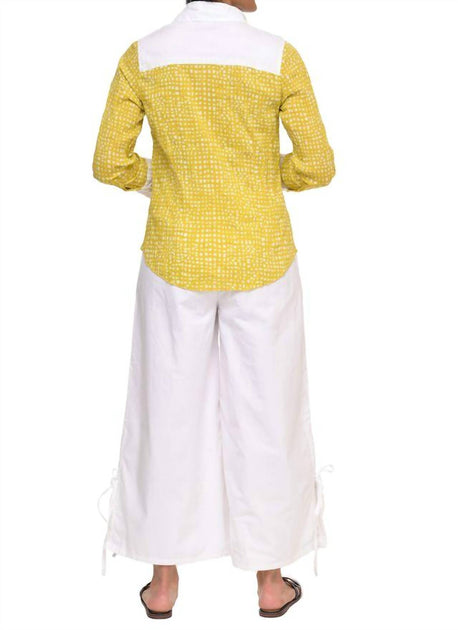 Tulip Clothing Gretchen Button Down Blouse Yellow Large 3