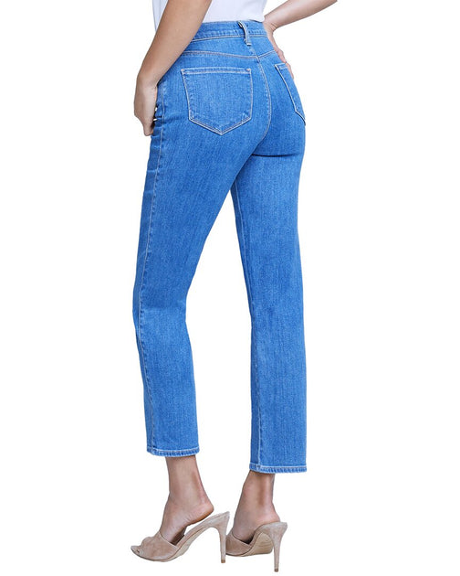 L'AGENCE Alexia High-Rise Crop Cigarette Jean Blue 3