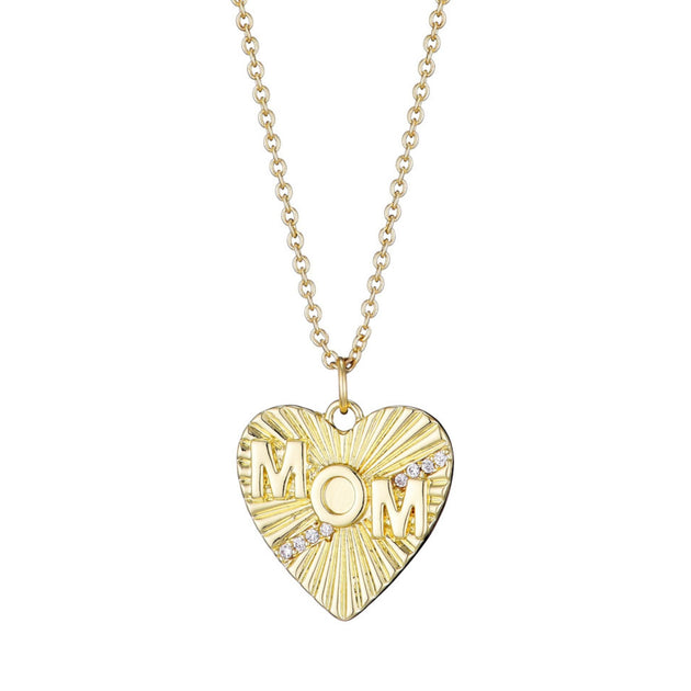 Adornia MOM Heart Necklace Gold 2