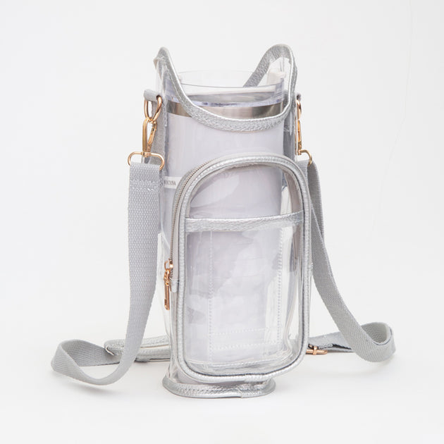 FASHNZFAB Transparente Trinkflaschen-Tragetasche Crossbody Bag Weiß Einheitsgröße 5