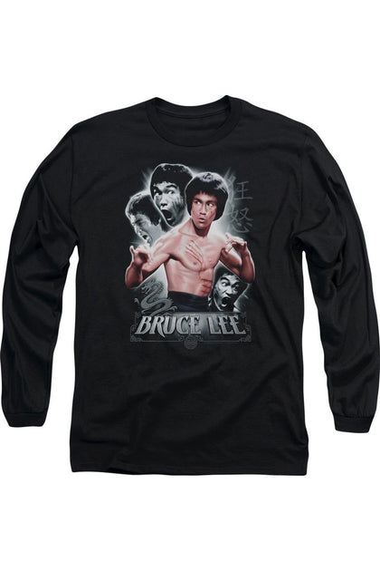 Gildan Bruce Lee Inner Fury Long Sleeve T-Shirt Black Large 2