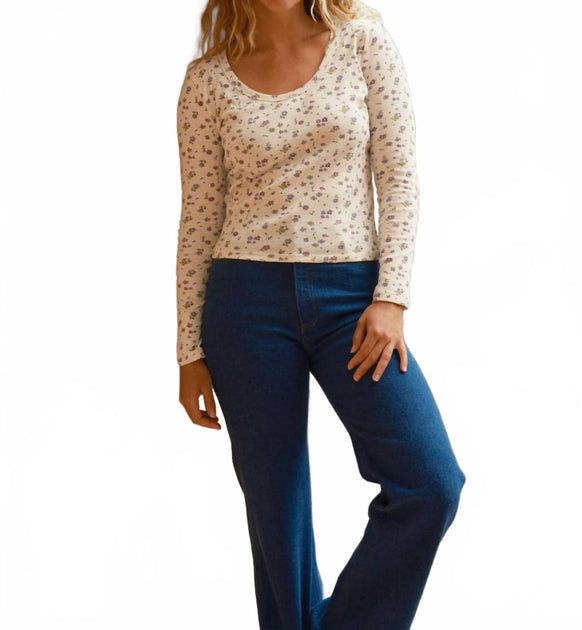 Mollusk Long Sleeve Rib Tee Beige Small 2