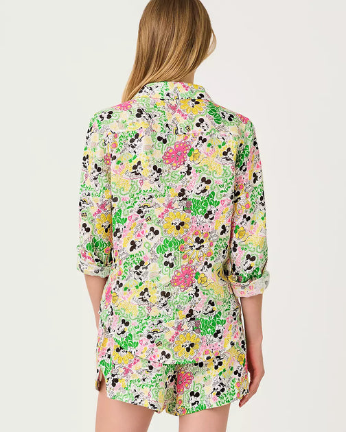 Lilly Pulitzer Sea View Linen Button Down Shirt Multi XXS 5