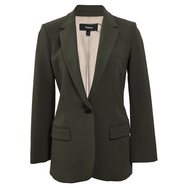 Theory Single-Breasted Blazer Green US 0 2