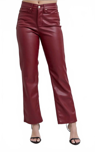 Judy Blue Straight Leg Pants Red 24 2