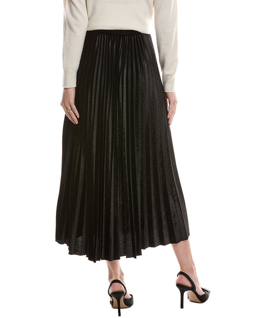 Anne Klein Pull-On Pleated Skirt Black Large 3