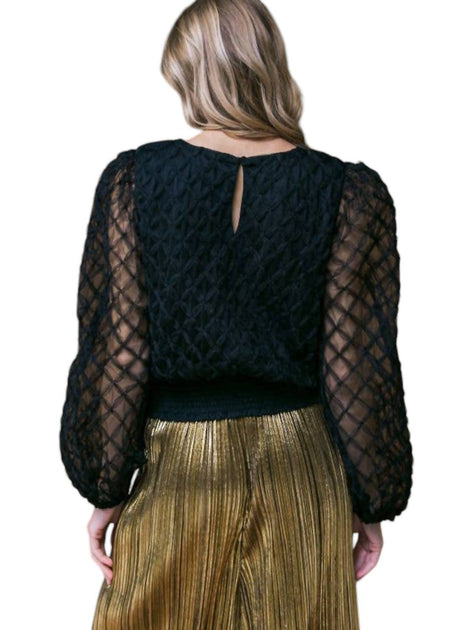 Flying Tomato Textured Woven Top Gold Small 3