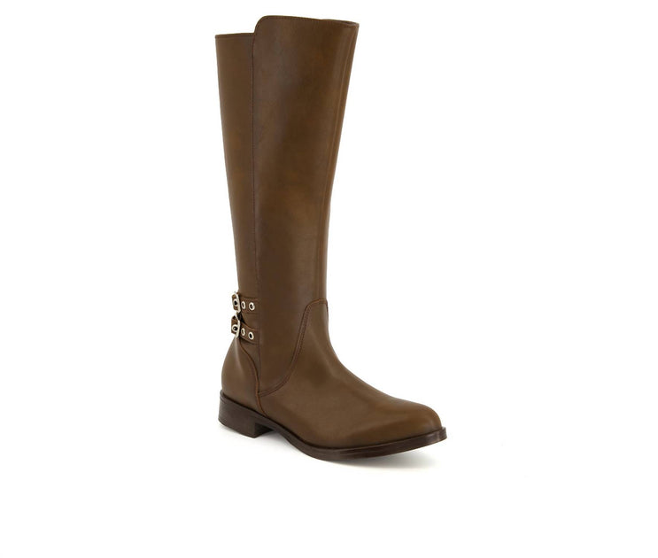 Andrea Tall Riding Elastic Shaft Boots Brown US 6 2