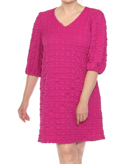 Joseph Ribkoff Bubble Jacquard Shift Dress In Purple Orchid