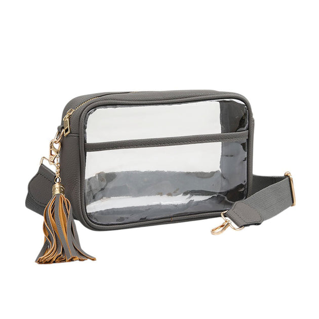 FASHNZFAB Transparent Rectangular Crossbody Bag Blue One Size 4