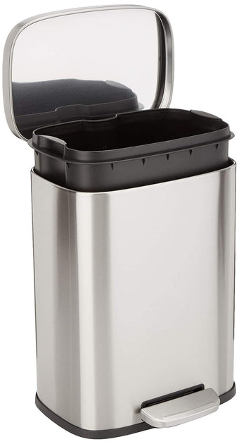 ERUULE Step Pedal Trash Can Silver 12L 2