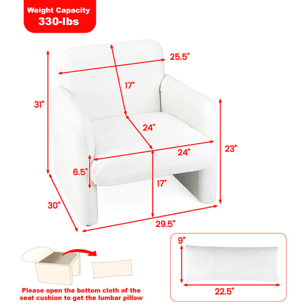 Hivvago Accent Chair White 4