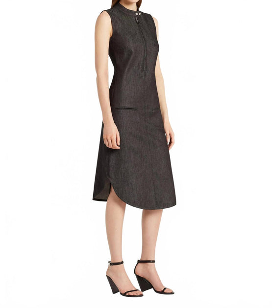 Courreges Biker Zipped Denim Kleid Schwarz EU 38 3