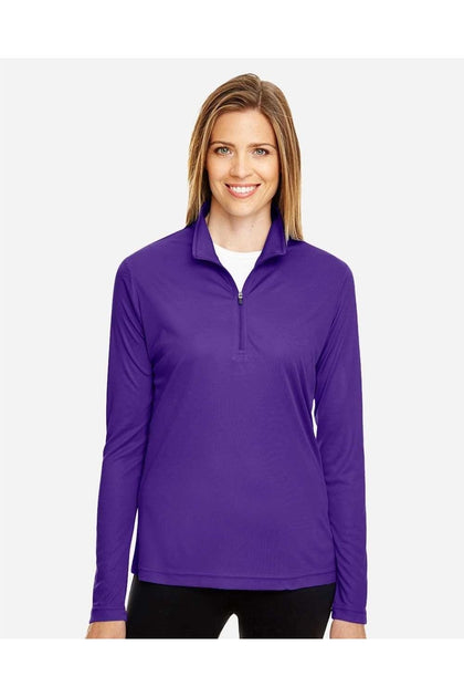 Team 365 Women's Zone Performance Quarter-Zip Pullover Purple Small 3