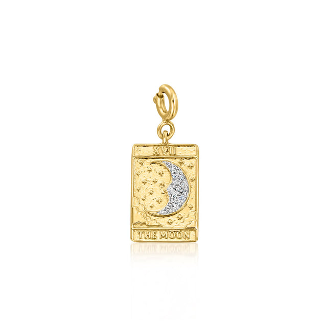 Ross-Simons The Moon Tarot Card Charm Gold 2