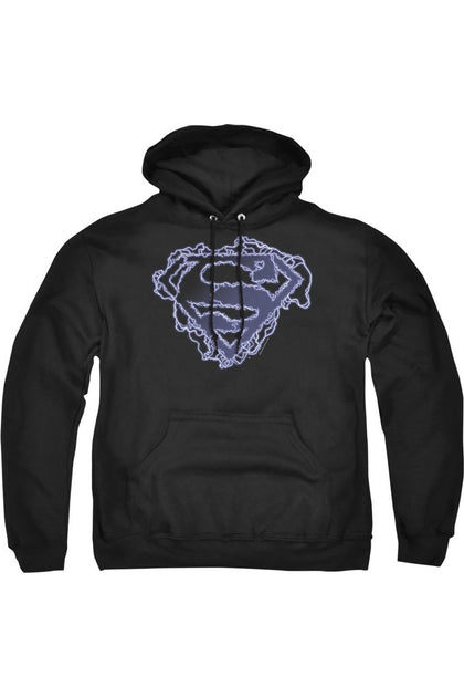 Gildan Superman Electric Supes Shield Kapuzenpullover Schwarz XL 2